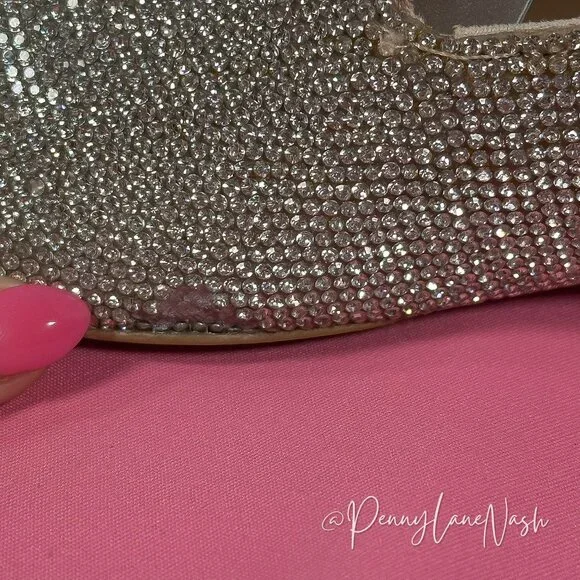 Steve Madden Smile Rhinestone Loafer Flats Silver Size 8M - Picture 8 of 16